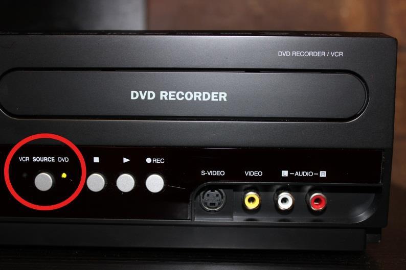 5.) Press the rewind button and wait for the VHS cassette to finish rewinding. 6.