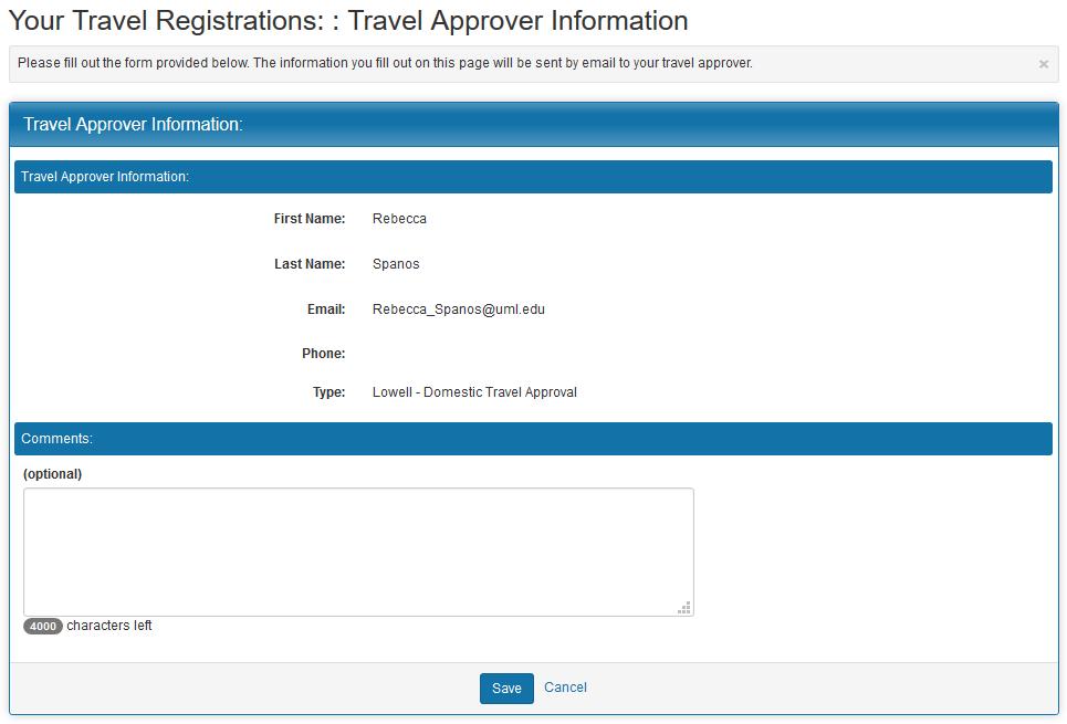 From this email, they will be able to review your trip details and submit their approval.
