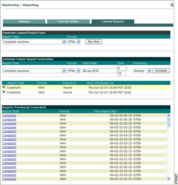 Report Settings The Current Status tab displays the last refreshed date and time at the top-right corner of the page. The current system information is automatically refreshed every 10 minutes.