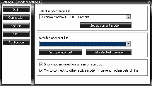7.3 Software description This section provides the main information about MCT (Modem Control Tool), its settings and features. 7.3.1 Modem Control Tool Preparation to Work To run the Modem Control