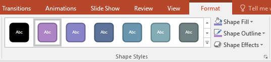 5.2 Formatting a Shape Object Left-click the Shape, Format tab (for Shape) will appear.