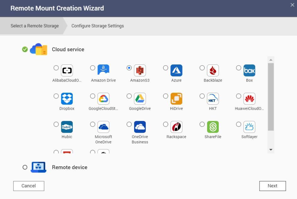 3 Steps To Create Cache Connections 2 Mount the cloud storage Step1: Select a cloud provider