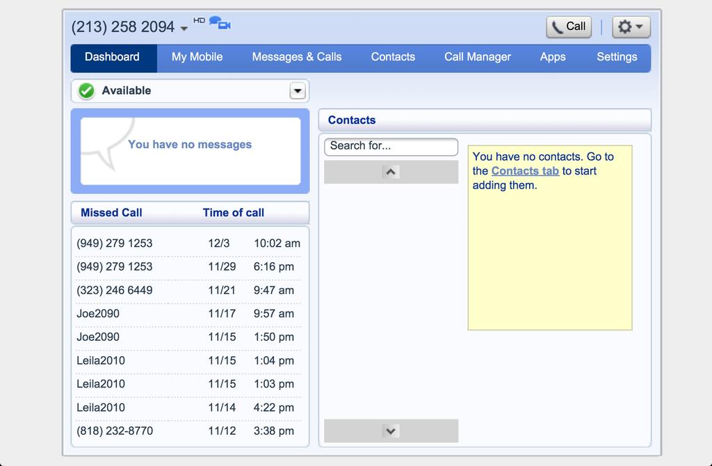 ❶ ❷ ❸ ❹ ❺ Popular mydatavo Portal Features FEATURE DEFINITION PORTAL TAB TAB Call History Display a list of missed, dialed, received, and rejected calls.