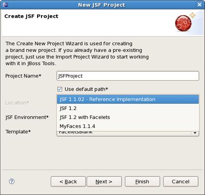 Chapter 3. Projects On the next form you'll be prompted to enter Project Name and select a location for the project or just leave a default path.