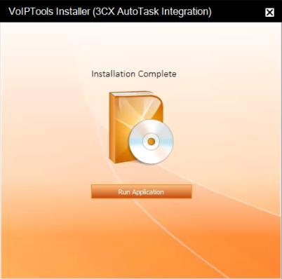 Step 7: Run Application When the software installation completes, click Run Application.