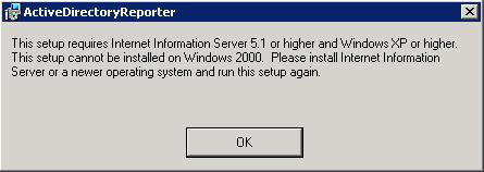 3. Error: This setup requires Internet Information Server 5.