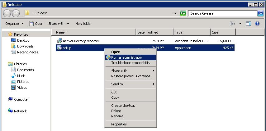 installation, you need to install the Application Development and IIS6 Management
