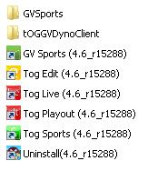 36) The GV Sports shortcut can be copied to the desktop. 37) Once installation of tog Pre, tog and GV Sports is complete, restart the tog server.