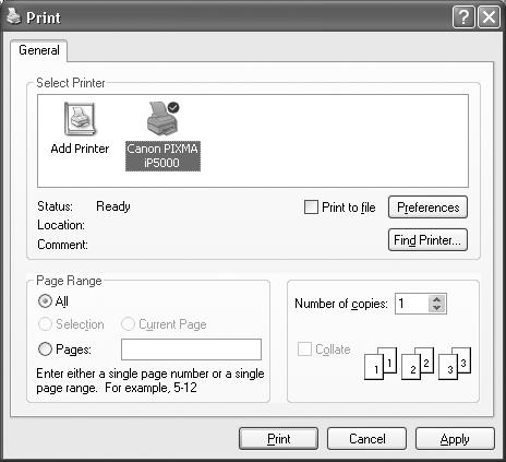 Printing with Windows Adjusting the print settings according to your needs allows you to produce better quality prints. In this section, we will use NotePad for the purpose of explanation.