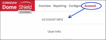 Account View your account details and keep track of DNS requests. See 'View Account Details' for more information.