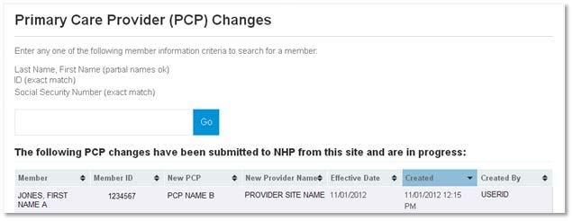 7. Enter the effective date of the PCP change. 8. Confirm that you have the patient s consent to make the change by selected the check box. 9. Click Submit 10.