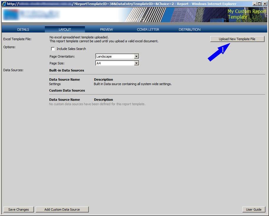 3. Custom Report screen (Layout tab) 1.