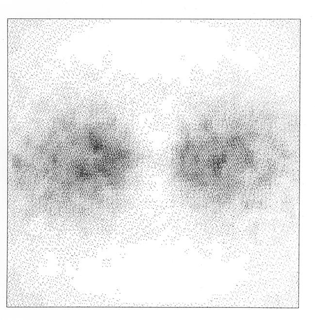 Radial-tangential NPS Delta 2020 NPS displayed as a pseudo-grayscale image displayed in terms of the radial (vertical axis) and tangential frequency (horizontal axis).