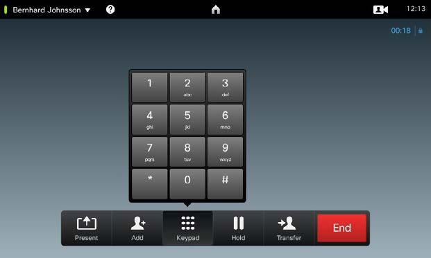 24 Point-to-point video calls Touch tones (DTMF) in a call About DTMF In a call you may be prompted to submit numbers to be able to reach an extension or otherwise enter into something (for example