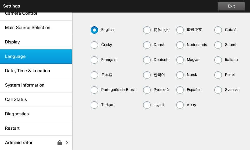 58 Managing the Settings Selecting a language About Language setting