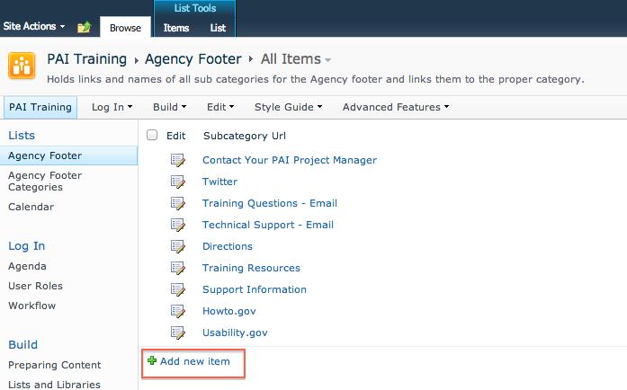 Auth- Agency site navigate to the top- level site (homepage) Select "Site Actions" from SharePoint ribbon Select "View All