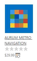 5. Type AURUM Metro Navigation in the Find an app textbox available in the top right corner