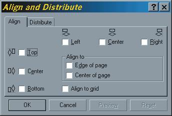 d. You will see the Align and Distribute dialog box open up. e. Left click on the horizontal Centering Check box. f.