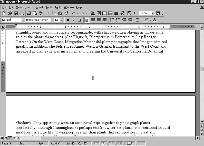 Typing onto the Next Page As you re typing, Word calculates how many lines fit on a page.