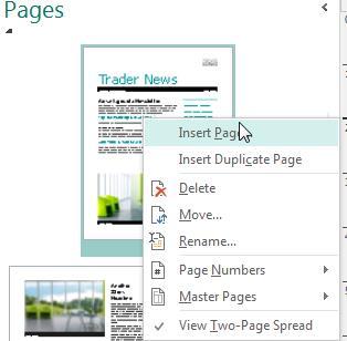 3. Note: you can also right mouse within the Page Navigation pane to work with pages.