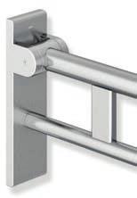 position (tilt < 45 ) a defined friction force of the hinged support rail prevents unintentional lowering/triggering a defined stopper prevents the hinged support rail banging against the wall