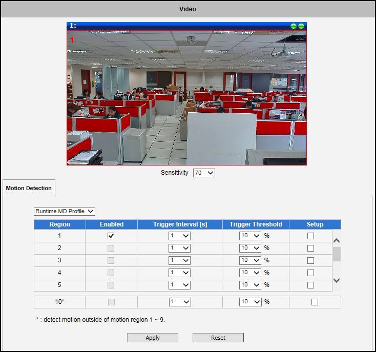 Intelligent Video The Intelligent Video section allows users to configure the built-in analytics of the camera. Features may vary depending on the camera model.