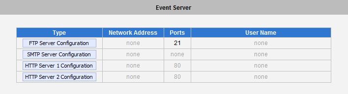 When setting up Event Handler, there are four types of settings. Event Server, Event Configuration, Event Rules and Manual Event Click the item before Event to expand the list.
