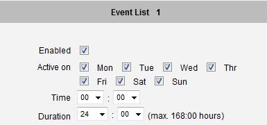 If the row is grayed out, this means the rule is currently not enabled and stays inactive. You may start creating a new event by clicking the event ID number in the list, for example 2.