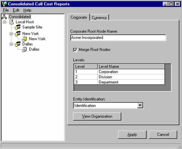 CCCR interface 141 Figure 42 CCCR main window File menu The following File menu commands are used to synchronize the corporate database, generate reports, and exit from CCCR: Synchronize Corporate