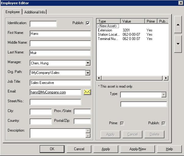 Configuring TBS Web Reporting 163 Figure 47 Employee shown in Employee Editor 4 Go to Telephony Manager Windows Navigator.