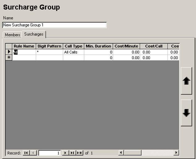 88 Telecom Billing System 6 From the surcharge profile select the name of the surcharge group. For example, select Guest Rooms from Room Group Surcharge. 7 Select the Members tab.