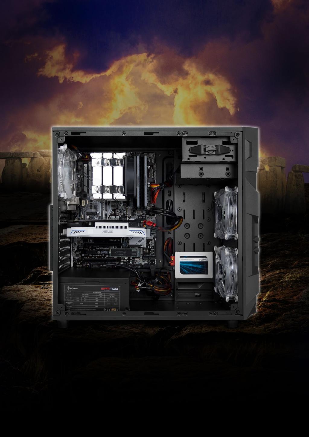 COMPACT CASE DESIGN The VG7-W ATX Midi Tower combines a punchy look with a strong airflow.