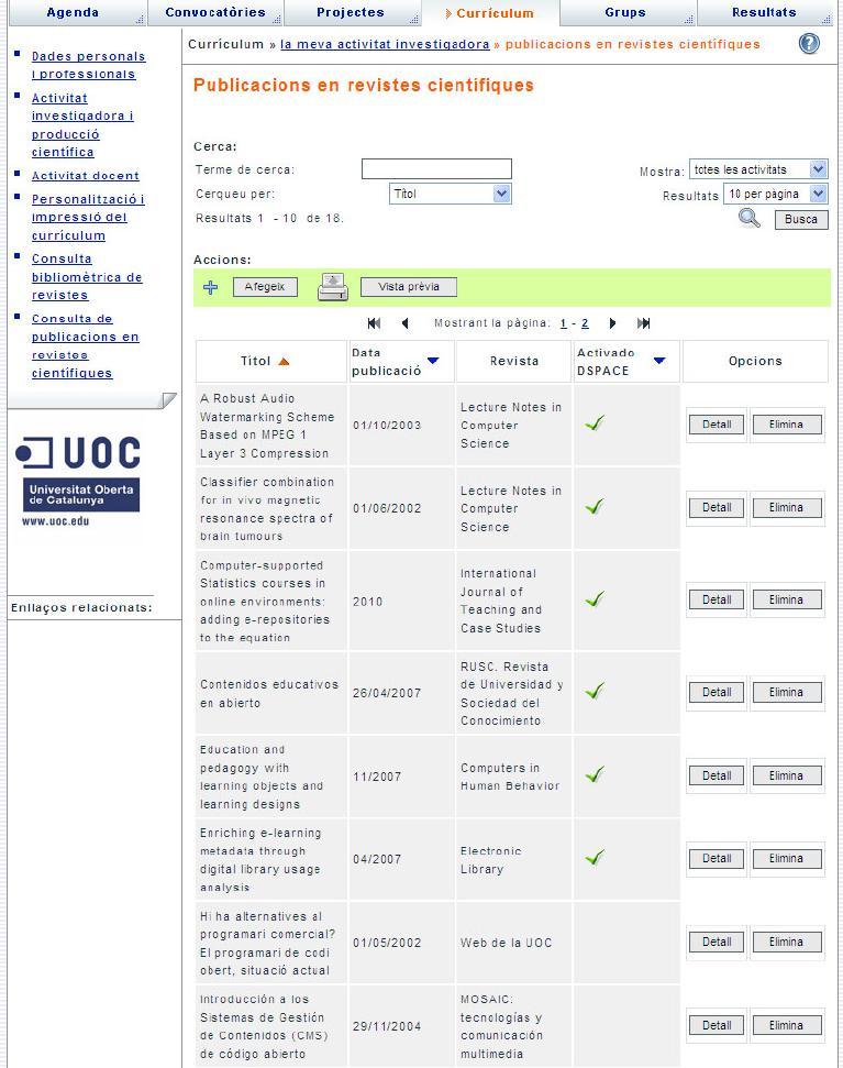 Guide to depositing research in 02, the UOC s institutional repository SENDING PUBLICATIONS TO THE O2 REPOSITORY FROM GIR When you add publications in GIR, as shown below, the DSpace Activated