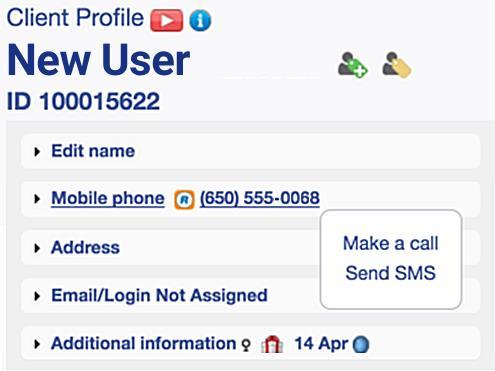 RingCentral for MINDBODY User Guide Settings 27 As you click on a phone number,
