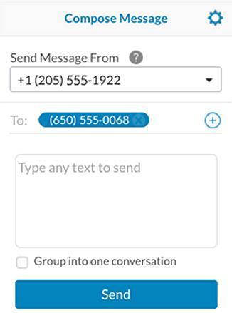 (Figure 29) Figure 29 Compose SMS 2016 RingCentral, Inc. All rights reserved.