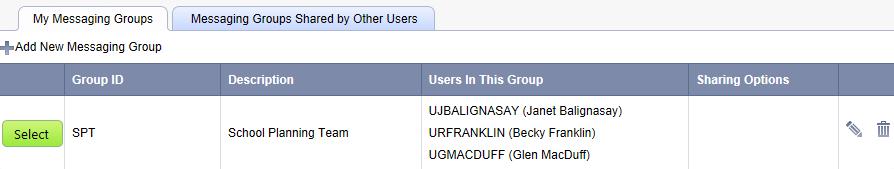 group using the Staff User ID link. Click Save.