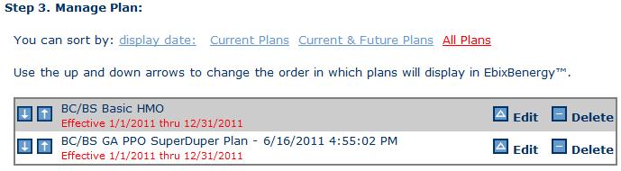 The override link opens a window with the following explanation. Step 3. Manage Plan: Allows you to edit and delete existing plans.