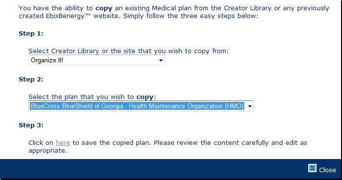 EbixBenergy Page 13 Step 4. Create a Plan: provides a template for adding a new plan. To add a new plan Select a provider: select a provider from the dropdown provider list.