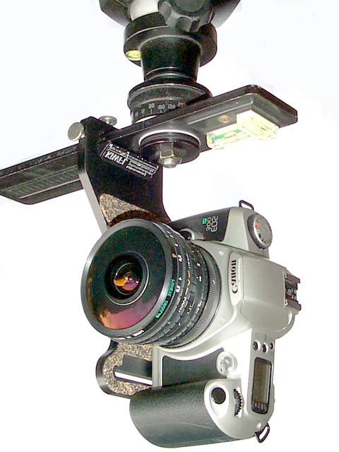 Figure 1: Standard SLR consumer camera with an 8 mm fish eye lens mounted on a panoramic head.