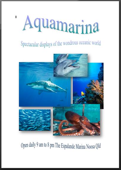 Using Objects 6 Practice Exercise 6.4 Gather and Arrange Images and WordArt In this exercise you are to create a flyer advertising an aquarium called Aquamarina. 1.