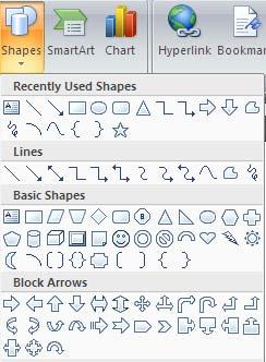BSBITU303A Design and produce text documents Drawing an Arrow AutoShape Some shapes have a handle that allows you to change the proportion of each section. For example an arrow as shown below.