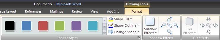 Using Objects 6 Object Colours and Styles The Drawing Tool Format tab allows