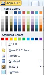 Click on More Fill Colors The Custom tab provides you with a large array of