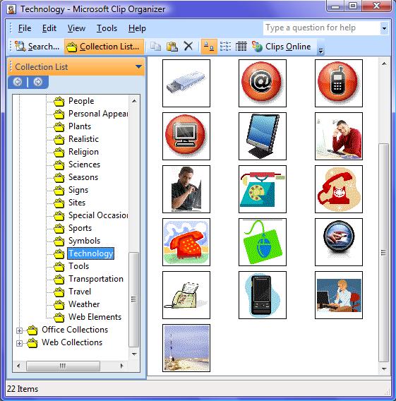 BSBITU303A Design and produce text documents When the Clip Art is downloaded the Microsoft Clip Organiser is displayed with the category the clips