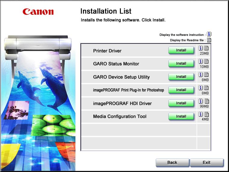 Select Install Individual Software in the Canon installer Setup Menu.