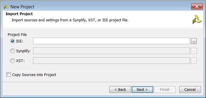 Creating a Project X-Ref Target - Figure 2-10 Figure 2-10: 4. In the New Project Summary page, review the options that define the project, and click Finish.