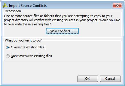 Working with Sources in Project Mode You can update source files that are copied into the local project directory using either of the following methods: In the Sources window, select the file, and