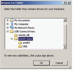 Click on the Browse button then navigate to the drivers folder and select the appropriate folder for your operating