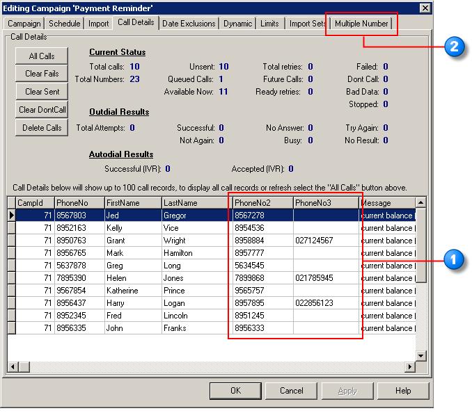 Multiple Numbers Applies to Administrator Outdial now supports multiple numbers for each call, allowing alternative numbers for retry within a single Campaign.