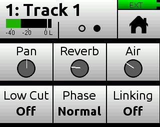 Channel Screens for Music Projects MUSICIAN PLUGIN To access the Channel screen: XX Push in a Channel knob. Each Channel screen provides two pages of settings indicated by Dots icon.